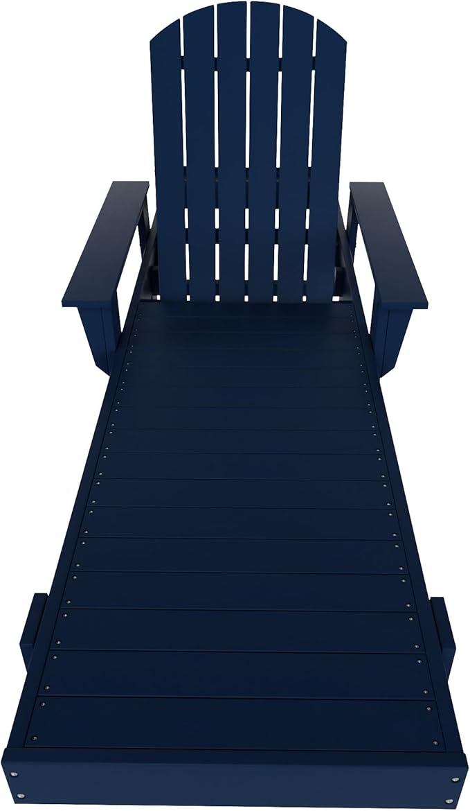 WestinTrends Dylan 2 Piece Adirondack Reclining Chaise Lounge with Arms Navy Blue