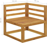 Garden Bench Dark Gray Cushions, Natural Wood - Photo 2