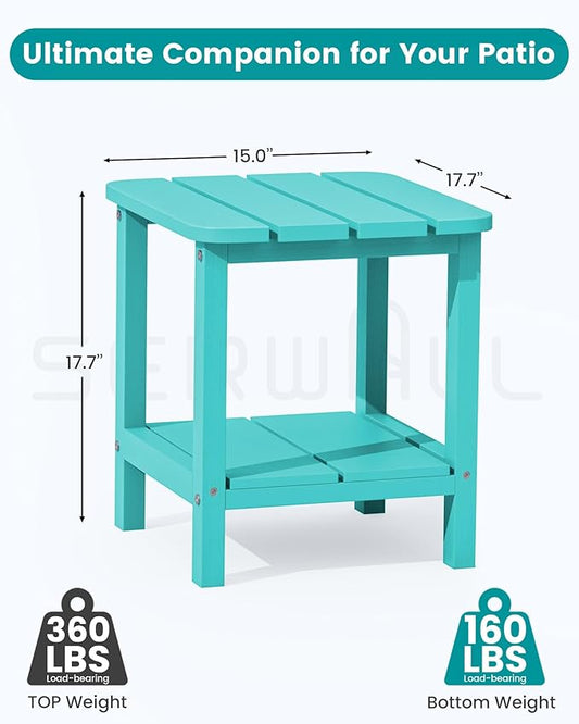 SERWALL Double Adirondack Side Table End Table Set of 4- Tiffany