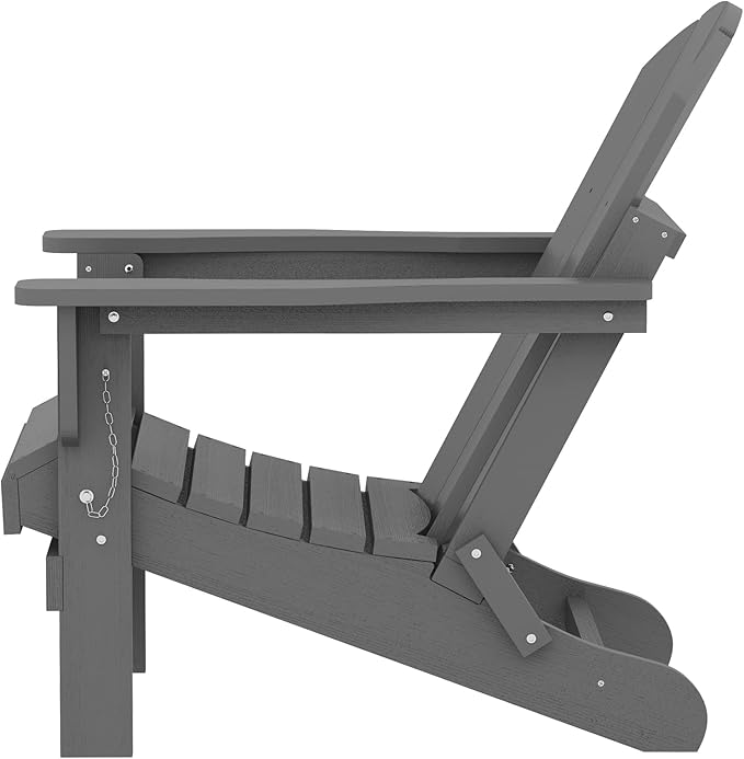 SERWALL Adirondack Chair Set of 8 for Patio Garden Outdoors Fire Pit- (Folding Gray) - Photo 9