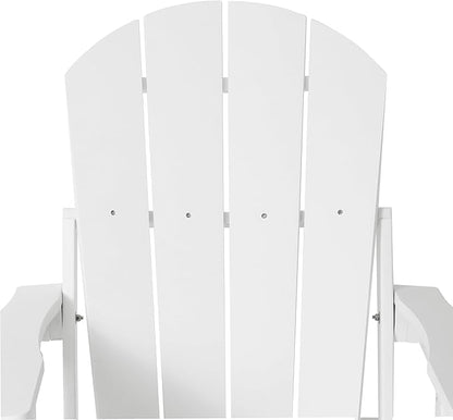 WestinTrends Malibu Folding Adjustable Adirondack Chair with Retractable Ottoman and Cup Holder, White