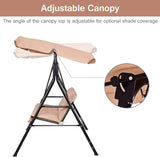 Tangkula 2 Person Porch Swing, Outdoor Swing with Removable Cushions, Solid Steel Structure - Photo 8