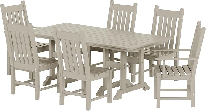 Costaelm Armless Outdoor Chair, Patio Adirondack Chair, HDPE Poly Lumber Waterproof Restaurant Bistro Kitchen Dining Chair for Outside Porch Backyard Garden, Sand