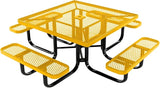 COATEDOUTDOORFURNITURE Heavy-Duty Portable Outdoor Kids Table with Umbrella Hole, Expanded Metal Kids Picnic Table - Photo 1
