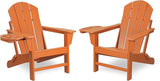 FOOWIN Folding Adirondack Chair Set of 2, HDPE Adirondack Chairs with Cup Holder - Photo 1