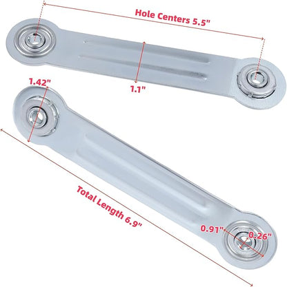 LC LICTOP Glider Bearing Arm Bracket Replacement, 4Pcs Silver, 6.9 Inch Length & 5.5 Inch Hole Center, Hardware Rocker Parts for Patio Glider, Garden Bench, and Chair Repair