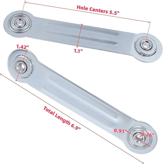 LC LICTOP Glider Bearing Arm Bracket Replacement, 4Pcs Silver, 6.9 Inch Length & 5.5 Inch Hole Center, Hardware Rocker Parts for Patio Glider, Garden Bench, and Chair Repair