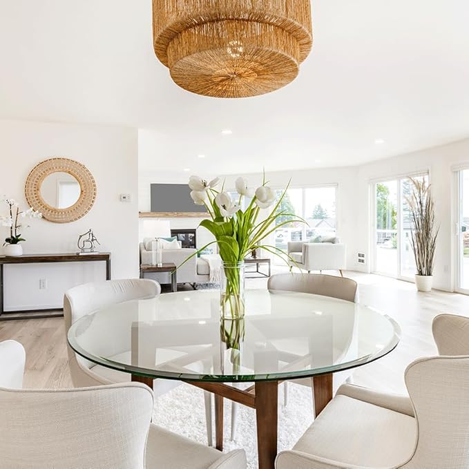 Dulles Glass 24 inch Round Glass Table Top - Tempered - 1/4" Thick Glass Surface, Safe Beveled Edge - Photo 7