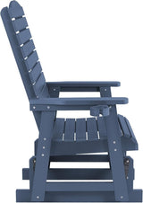 Poly Lumber Patio Glider with Cup Holders, High Backrest and Deep Contoured Seat, HIPS Material, All-Weather Resistant - Photo 9