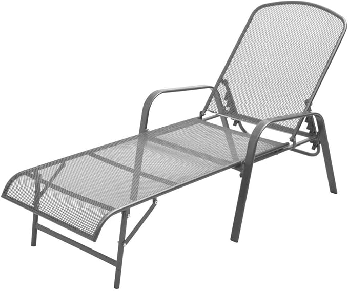 Sun Lounger Chair,Outdoor Chaise Lounge, Sun Relaxing Chaise Lounge Beach Chaise Lounge Sun Lounger Steel Anthracite for Poolside Garden Balcony Patio Yard