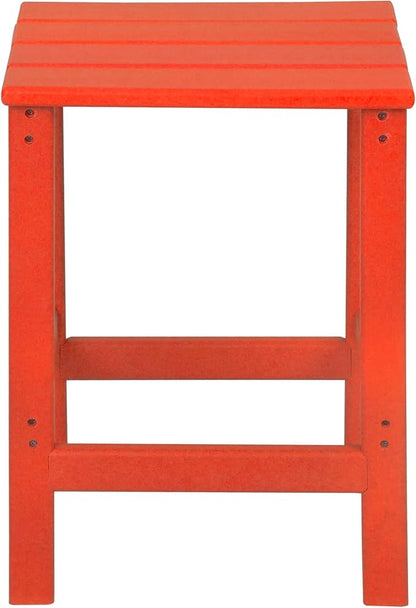 WestinTrends Malibu 2-Pieces Adirondack Chair Set with Side Table, All Weather Outdoor Seating Plastic Patio Lawn Chair Folding for Outside Porch Deck Backyard, Red