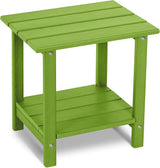 Adirondack Outdoor Side Table with Wood-Like Grain, 16.6" Small Patio End Table - Photo 1
