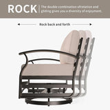 Gotland 4 Piece Patio Set, Metal Outdoor Swivel Chairs Set of 2 with 2 Ottoman 5.1’’ High-Resilience Seat Cushions - Photo 8