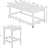 WestinTrends Malibu 3-Piece Set Outdoor Coffee and Side Table for Adirondack Chair, Orange - Photo 7