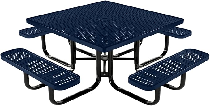 COATEDOUTDOORFURNITURE Heavy-Duty Portable Outdoor Kids Table with Umbrella Hole, Punched Steel Kids Picnic Table - Photo 1