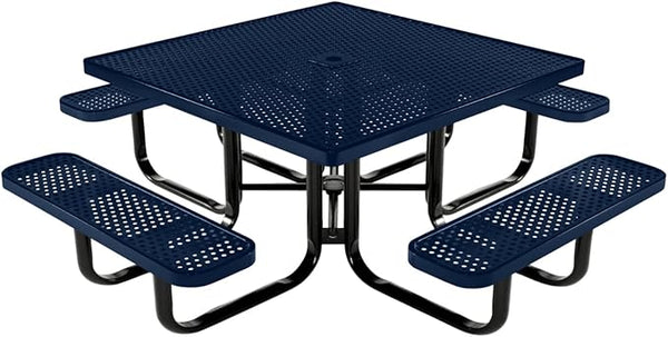 COATEDOUTDOORFURNITURE Heavy-Duty Portable Outdoor Kids Table with Umbrella Hole, Punched Steel Kids Picnic Table - Photo 1