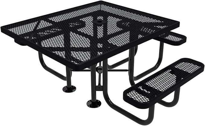 COATEDOUTDOORFURNITURE Heavy-Duty Portable ADA-Compliant Outdoor Picnic Table with Umbrella Hole - Photo 1