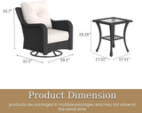 6 Piece Patio Furniture Set, All-Weather Wicker Outdoor Conversation Set with Swivel Rocking Chair and 6 Inch Thick - Photo 2