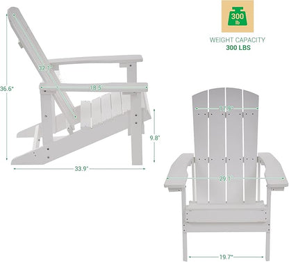 Adirondack Chairs, Plastic Adirondack Chair, All-Weather Resistant Adirondack Chairs, Widely Used in Outdoor, Fire Pit, Deck, Outside, Garden