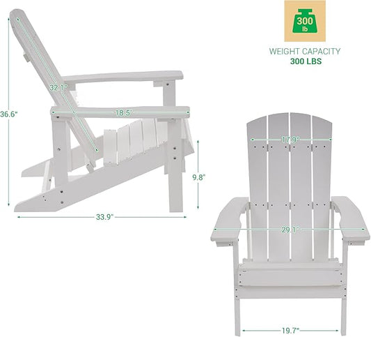 Adirondack Chairs, Plastic Adirondack Chair, All-Weather Resistant Adirondack Chairs, Widely Used in Outdoor, Fire Pit, Deck, Outside, Garden