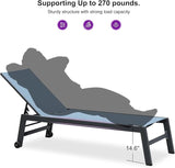 PURPLE LEAF Patio Chaise Lounge Set for 4 Outdoor Chaise Lounge Chair with Aluminum Frame and Easy-to-Move Wheels Pool - Photo 6