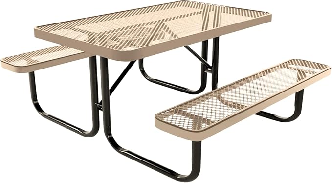 COATEDOUTDOORFURNITURE Heavy-Duty Portable Outdoor Kids Table, Expanded Metal Kids Picnic Table - Photo 1