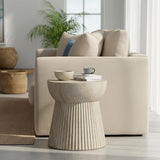 Outdoor Side Table Faux Marble End Table Faux Stone Concrete Side Tables Travertine Small Coffee Tables for Indoor - Photo 3