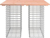 Garden Bench Natural Wood Solid Douglas Fir Compact Durable Rustic Gabion Design Galvanized Steel Frame Outdoor Seating - Photo 4