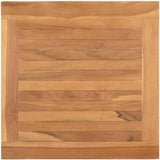 Brown Teak Wood Outdoor Coffee Table 17.7 x 17.7 in Modern Small Patio Table with Hidden Storage for Garden Balcony - Photo 8