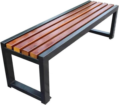 Garden Bench 2 Seater,Backless Outdoor Bench,Metal Wooden Benches,Patio Furniture Seating for Front Porch,Park,Lawn,Backyard,Balcony(59 Inch)
