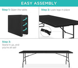Best Choice Products 8ft Plastic Folding Table, Indoor Outdoor Heavy Duty Portable w/Handle, Lock for Picnic, Party - Photo 7