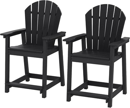 OTSUN Tall Modern Adirondack Chairs Set of 2, All Weather HDPE Bar Height Adirondack Stools Widened Durable Design for Porch Patio Yard Lawn Fire Pit Bistro Basement Indoors & Outdoors