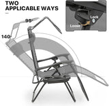 MoNiBloom Zero Gravity Chair with Canopy Shade, Patio Anti Gravity Recliner - Photo 6