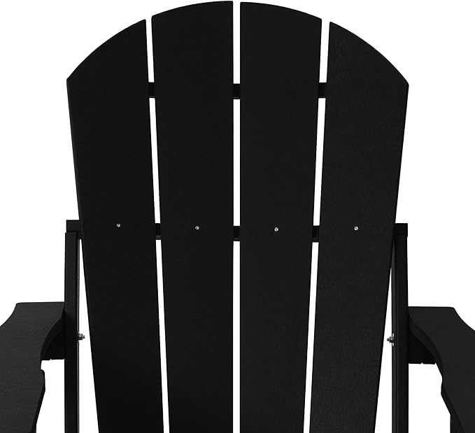 WestinTrends Malibu Folding Adjustable Adirondack Chair with Retractable Ottoman and Cup Holder, Black