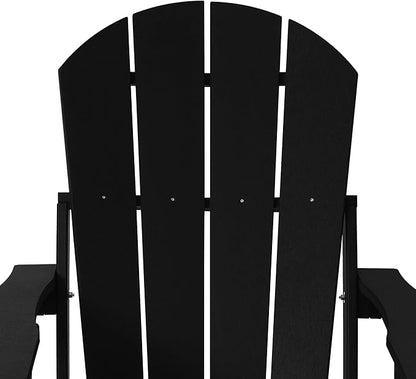 WestinTrends Malibu Folding Adjustable Adirondack Chair with Retractable Ottoman and Cup Holder, Black