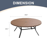 VICLLAX 60" Round Patio Dining Table for 8-10 - Photo 3