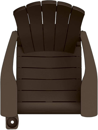 Keter Outdoor Patio Garden Deck Furniture Resin Adirondack Chair with Built-in Cup Holder (Brown)