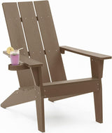 MXIMU Modern Adirondack Chair Weather Resistant with Cup Holder Oversized Fire Pit Chairs Adorondic Plastic Outdoor - Photo 1