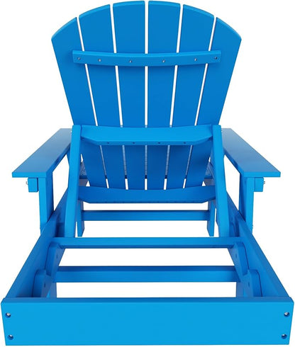 WestinTrends Dylan HDPE Outdoor Patio Poly Adirondack Reclining Chaise Lounge with Arms, Pacific Blue