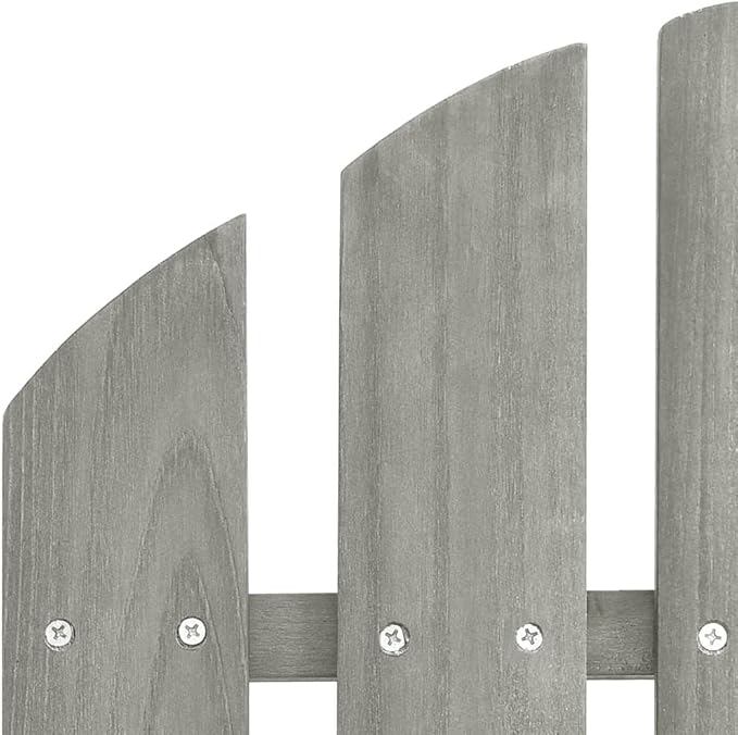 Solid Fir Wood Gray Adirondack Chair with Table Patio Furniture Set for Garden Balcony Porch Outdoor Seating Relaxation - Photo 7