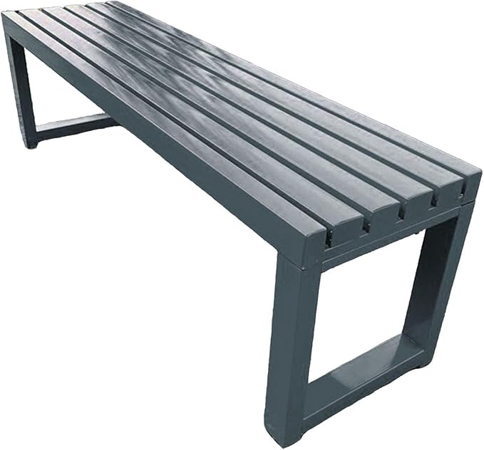 Outdoor Garden Bench,Metal Patio Bench,Weatherproof Backless Benches 2-Person Balcony Seat for Front Porch,Park,Backyard,Entryway 880 Lbs Weight(Gray,71 Inch)
