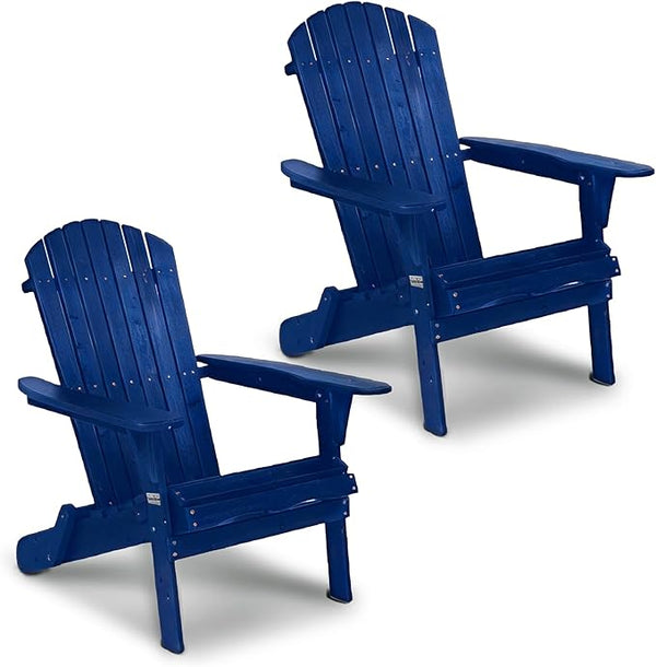 VINGLI Folding Adirondack Chairs Set of 2, Wood Adirondack Chair for Outdoor, Foldable Fire Pit Chairs for Patio, BBQ - Photo 1