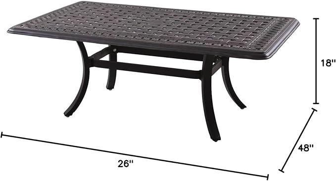 Darlee Series 88 Patio Coffee Table in Antique Bronze