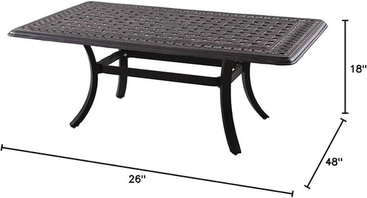 Darlee Series 88 Patio Coffee Table in Antique Bronze