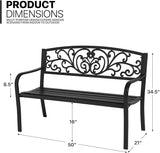 MoNiBloom Metal Bench Patio Benches for Outdoors - Photo 3