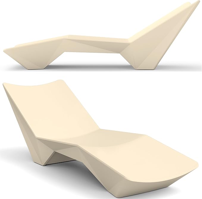 in Pool Lounge Chairs - Ergonomic Beige Pool Lounger with Efficient Drainage Design for Outdoor Relaxation, Waterproof Tanning Chairs Outdoor for Sun Shelf, Use in Pools up to 12" of Water