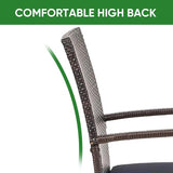 Outdoor Wicker Patio Dining Chairs with Padded Cushions Set of 4: Porch Rattan Chairs Club Chairs with High Back and - Photo 6