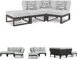 Signature Design by Ashley Beachloft Right-Arm Facing Casual 4-Piece Outdoor Sectional with Cushion and 3 Throw Pillows - Photo 6