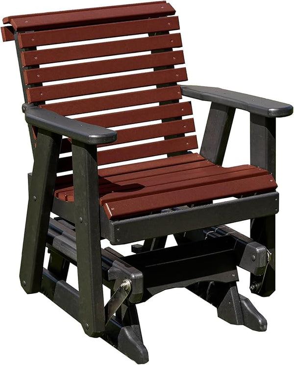 Amish Craftsmanship Made in USA 2FT Heavy Duty Poly Lumber Wood Porch Patio Glider HDPE with No Wood fibers Lancaster - Photo 1