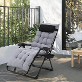 Zero Lounge Chair Supports 440 Lbs, Indoor/Outdoor Adjustable Folding Recliner with 33 Inch Seat - Photo 2